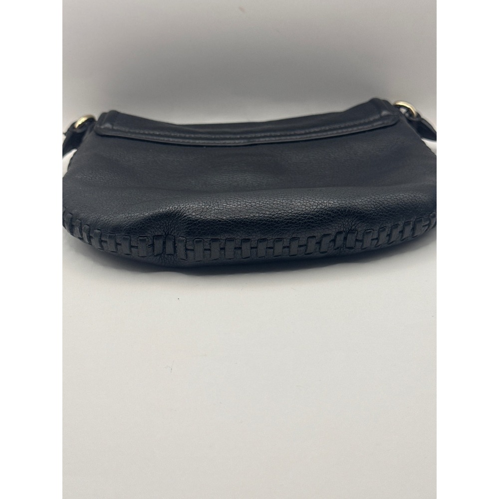 Kate Spade NY Black Leather Saddle Crossbody Bag Adjustable Strap Boho Chic - Picture 4 of 15